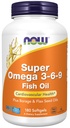 NOW Foods Supplementen, Super Omega 3-6-9 1200 mg met een mengsel van Vis, Borage en Vlaszaadolie, 180 Softgels