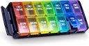 Sukuos Weekly Pill Organizer 7 Dag 2 keer per dag, Quick Fill Daily Pill Box (AM PM), Artritis Friendly Extra Large Pill Cases voor Vitamine/Visolie/Suplements