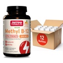 Jarrow Formules Ultra Strength Methyl B-12, Dieetsupplement voor Cellular Energy Production, 100 Tropical-Flavored Kauwtabletten, Tot een 100-daagse levering, Pack van 12