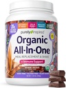 Zuiver geïnspireerd alles-in-één veganistisch eiwitpoeder voor mannen en vrouwen, decadentchocolate (14 porties) - plantaardig biologisch eiwitpoeder voor Shakes & Smoothies - Glutenvrije voeding