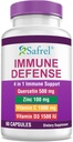 Safrel Strong Immuun Support, Quercetin 500 mg, Zink Picolinaat100 mg, VitamatiC 1000 mg, Vitamine D3 1000 IE, 60 capsules, 1 maand bevoorrading Made in USA