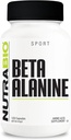 Supplément bêta-alanine NutraBio, 800mg - Supplément pré-entraînement sans gluten à l'acide lactique tampon, à la fatigue musculaire et à la douleur, 120 capsules