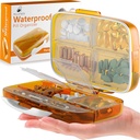 Distributeur de médicaments pour organisateur de pilules de voyage - Boîtes à pilules pour l'humidité et organisateur - Porte-conteneur de vitamine portable - 8 grands compartiments pour médicaments et suppléments