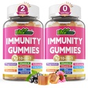 10 en 1 Supplément de soutien immunitaire Gommies, w/Echinacea, Vitamine C et zinc Elderberry, Sélénium, Vitamine D3 5000IU, Magnésium, Booster Imune quotidien multivitamine, pour l'énergie osseuse antioxydante, 2 Pack