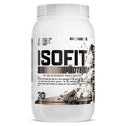 Nutrex Research IsoFit Wei Proteïne Poeder Geïnstantiseerd 100% Wei Proteïne Isolaat (30 porties (verpakking 1), Cookies & Cream)