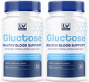 (2 packs) Gluctose Soutien du sang avancé, Gluctose, Gluctose - Supplément de soutien du sang avancé, Capsules de soutien du supplément de glucose - Toutes les formules naturelles, 60 Capsules pendant 2 mois