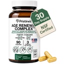 Leeftijdsvernieuwing Complex & Anti-Aging Supplement - Cellular Revitation Autophagy Aid Senolytische - Fisetin, quercetine, Curcumine, Zink - 90 Capsules 30 Day Supply - Hart, huid, & algehele wellness ondersteuning
