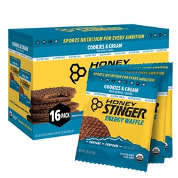 Honey Stinger Biologische Glutenvrije Cookies & Cream Wafel, Energie Stroopwafel voor Oefening, Duurzaamheid en Prestaties, Sport Voeding voor thuis & Gym, Pre & Tijdens de training, 16 Wafels, 16,96 Ounce