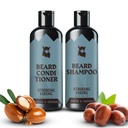 Ensemble de shampooing et de revitalisant Viking Strikeing – 4 Fl Oz chaque, parfum de masculine fraîche - laver et revitalisant pour les hommes - nettoie et adoucit, avec huile d'argan et de jojoba - sans sulfate et sans parabène