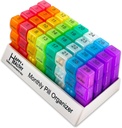 Maand Pill Box Organizer - 3-Times-A-Day Morning-Noon-Night - 30 Dag Pill Case met 32 Dagelijkse Compartimenten voor Vitaminen, Supplementen, Medicatie - Reizen Maandelijkse Pill Organizer 3 keer per dag