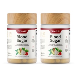 Snap Supplementen Bloedsuiker Blend, CoQ10, Kaneel, Alpha Lipoïnezuur en Gymnoom, Suikervrij, 60 Capsules, 2 Pack
