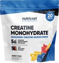 Nutricost Creatine Monohydraat Poeder Verscheidenheid Stickpacks (5 smaken, 20 porties) - Gemicroniseerd, 5 Gram Creatine Monohydraat per verpakking