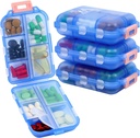 4PS Travel Pill Organizer met 164 Slice Labels,10 Compartments Travel Pill Box Portable Vouwbare kleine pil geval Daily Pill Container Gebruikt voor Carry Storage Medicine Organisator door M Muchengbao (Blauw)