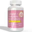 Hollywoodskin Peptan® Collagen Complex: voor Ultimate Age-Defying Support. 1000mg Collageen Type 1 & 3, 300mg HA, 100mg Vitamine C. 1500mg x 180 Tablets. (6 maanden Supply).