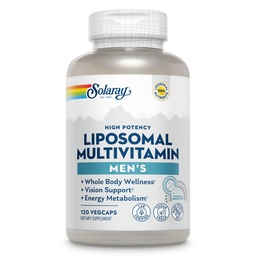 SOLARAY Liposomal Multivitamine voor mannen, Verbeterde Absorptie Immune, Energie & Bone Support Supplement, Heren Dagelijks Multi Vitamine, BCAA's, Vitamine D3, C, B12, Zink, Vegan, Sojavrij, 60 Serv, 120 VegCaps
