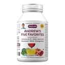 ANDREW LESSMAN Andrew's Five Favorites 30 Capsules - Fournit 200mg chacune de Coenzyme Q-10, Resveratrol, EGCG, grenade et acide alpha lipoïque, puissant anti-oxydant, aucun additif