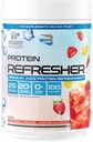 Susciter des suppléments de protéines rafraîchissant (25 portions) - Poudre de protéines de type jus révolutionnaire pour la condition physique, la musculation, la gymnastique, ou pour l'apport de protéines plus grandes (25 scoops, lémonade de fraise)