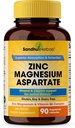 SANDHUHERBALS Zink Magnesium aspartaat Supplement 90 Capsules met vitamine B6 & zink 