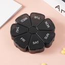 Organisateur de pilules de voyage, cas hebdomadaire de vitamine de 7 jours, boîte de médicaments portables pour les médicaments, minéraux, huile de poisson, DHA, curcuma, supplément, Capsule, 7 Compartiment quotidien Pill Dispenser Rappel