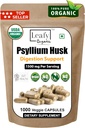 Psyllium Husk 1500mg par portion, 1000 Capsules - Double Strength - Supplément de fibre de Psyllium Premium - Idéal pour la digestion et la régularité - 100% Fibre Soluble Naturelle