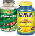 Nature's Life Monolaurin & Bromelain Sinus Ease Bundle 