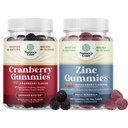 Bundel van natuurlijke Cranberry Gummies voor vrouwen en mannen en extra sterkte zink voor volwassenen - Extra sterkte Delicious Antioxidant Cranberry Kauwen - Kauwbare Zink Citrate 50mg Immuniteit
