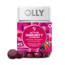OLLY Immunity Gummy, Immune Support, Vlierbes, Zink, Vitamine C, Supplement, Berry Flavor, 15 dagen levering - 45 Tellen