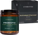 CYMBIOTIKA Probiotique 50 milliards CFU et supplément liquide de charbon activé, soutient la digestion saine pour les hommes et les femmes, la désintoxication et le soulagement digestif, aide à réduire le gaz et le ballonnement, facile à utiliser
