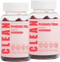Clean Prebiotic Fiber Gummy 2Pcs, Clean Fiber Gummies, Prebiotic Fiber Gummy voor mannen, Prebiotic Fiber Supplement biologisch voor de spijsvertering Gut Health, 60 Gummies, 2 flessen