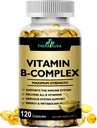 Max Strength Vitamine B-Complex + CoQ10 + Vitamine C – Supplément naturel haute puissance pour l'énergie et le métabolisme – 120 Softgels, 60 jours d'approvisionnement