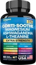 Zoyava Corti-Soothe Cortisol Supplement Magnesium Glycinate 200mg L-Theanine 150mg Ashwagandha 150mg Fosfatidylserine Cortisol Manager Lions Mane Ginkgo Binoba Bacopa Monnieri Valerian Root 60 Caps