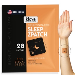 Klova Melatonine-vrije slaappatches voor volwassenen Natuurlijke slaaphulp met Ashwagandha, Valeriaan, GABA & L-Theanine 