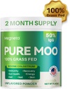 Bovine Colostrum Supplement for Humans - 50% IgG 100% Gras Fed, Colostrum Powder for Gut Health, Skin & Hair, Beauty and Immune Support Pure Moo Keto, Gluten & Fat Free (Unflavored) V3