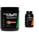 JYM Supplement Science PRE JYM 30 Servers - Aardbei Kiwi & tamine & minerale ondersteuning, vitamine A, C, B6, B12, E, K, Boron, Biotine, Kalium 60 tabletten