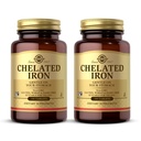 Solgar gecheleerd ijzer - 100 tabletten, Verpakking van 2 - Voorzichtig op je maag - Non-GMO, Veganistisch, Glutenvrij, Zuivelvrij, Kosjer - 200 Totaal porties