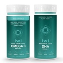 Iwi Omega-3 Minis & DHA Omega-3 Bundle, 30 Servers, Vegan Plant Based Algen Omega 3, Krill & Fish Oil Alternative, No Fishy Aftersmaak