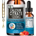 Calcium Citrate Supplement,1200mg Calcium with Vitamin D3 Drops for Bone,Teeth,Colon,Cardiovascular Health,High Absorption Liquid Calcium Magnesium Citrate 400mg Plus Zinc Vitamin K2,Vegan,30 Servings