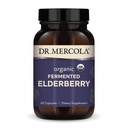 Dr. Mercola Biologische Gefermenteerde Vlierbes, 30 porties (60 capsules), Dieetsupplement, Ondersteunt Ademhalingsgezondheid, Niet-GMO, Gecertificeerd USDA Biologisch