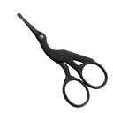 Livingo 3.5" Afgeronde Tip Vintage Ooievaarsschaar, Professionele Roestvrij staal met zwarte Titanium Coated, Cuticle Pedicure Schoonheid Groomschaar voor wenkbrauw, Gezichtshaar, Droge huid, neus haar