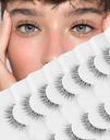 Natuurlijke Valse wimpers Clear Band Lashes Natural Look Jiocolor Wispy Faux Mink Lashes Demi-wispys Fake Lahes 12MM 7 Pairs Wispy Dream(7mm-12mm)