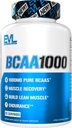 BCAA's Aminozuren supplement voor mannen - EVL 2:1:1 5g Capsules voor Post Workout Herstel en Lean Muscle Builder voor mannen - BCAA1000 Branched Chain Aminozuren Voedingssupplement - 30 Servers