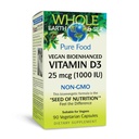 Natuurlijke factoren Whole Earth & Sea Vitamine D3 - Dieetsupplement ondersteunt sterke botten en gewrichten - Aids Calcium Absorptie - Vegan & Non-GMO - 90 Vegetarische Capsules (90 porties)
