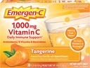 Emergen-C 1000mg vitamine C poeder, met antioxidanten, B vitamines en elektrolyten, vitamine C supplementen voor Immune Ondersteuning, Cafeïnevrije Fizzy Drink Mix, Tangerine smaak - 30 Tellen