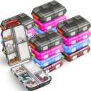 Sabary 16 Stuks Reizen pil Organisators met 10 Compartments Portable Weekly Small Pill Cases Dagelijkse Visolie Vitaminen Medicine Box Dispensers voor Pocket Purse Medicine Organizer Essentials(Stijlvolle kleur)