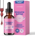 JoySpring Immune Drops - Kids.com Supplément de soutien à l'immunité (1 fl oz, 30 portions) avec liquide de Elderberry biologique, Echinacea, racine de raisin de l'Oregon et Peel orange pour les 2-16 ans et plus Années et adultes