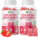 Creatine Monohydraat Gummies 5000mg voor mannen & vrouwen, Kauwtabletten Creatine Monohydraat voor spierkracht, spier Builder, energie Boost, pre-workout supplement-180 Aardbei Gummies