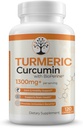 Supplément curcuma avec 95 % de curcuminoides normalisés et extrait de poivre noir - Avantages antioxydants - 120 capsules véganes