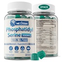 Phosphatidylserine - Nootropic Brian Supplement, Focus & Energy Gummies+ Bacopa Monnieri, Omega 3, Huperzine A, Methyl B12 & B6 for Seniors, Gamers, Workers, Non-GMO, Caffeine-Free, Sugar Free, 2 Pack