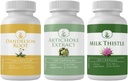 PURE ORIGINEEL INGREDIËNTEN Artichoke Extract, melkdistel, & Dandelion wortel capsule bundel (100 capsules elk), Geen additieven of fillers, Lab geverifieerd