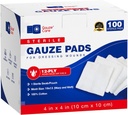 100pc Grote Steriel Gaas Pads 4x4 Steriel voor wonden Bulk - 12ply Geweven Gaas Sponges 4x4 Steriel - USP IV Ademend Mesh 4x4 Gauze Pads Steriel voor verbeterde absorptie - EHBO Medisch